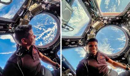 মহাকাশ স্টেশনের জানলা দিয়ে সূর্যোদয় দেখছেন শুভাংশু শুক্লা, প্রকাশ্যে এল ছবি! আর কী করলেন শুভাংশুরা?